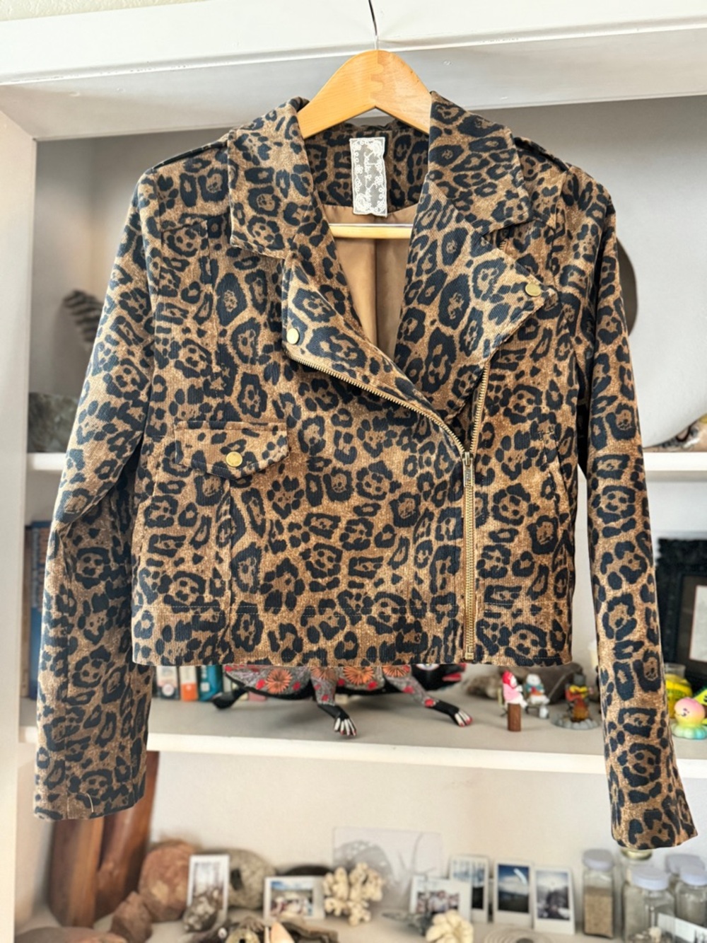 Leopard Print Women's Coat - Brown/Black - Size Small